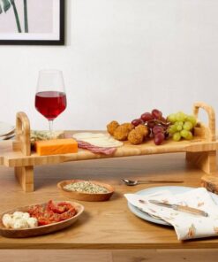 Platou din Bambus pt Servire Branzeturi, Aperitive, Gustari, Mezeluri, cu model zig-zag VonShef 1000340, cutie cadou iCasnice.ro4