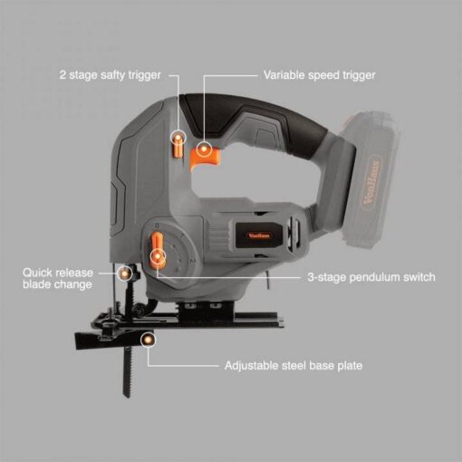 Fierastrau electric vertical, fara fir VonHaus 3500170, taiere la 45 de grade, 18V, 2500RPM, timp de functionare 35min iCASNICE.ro 2